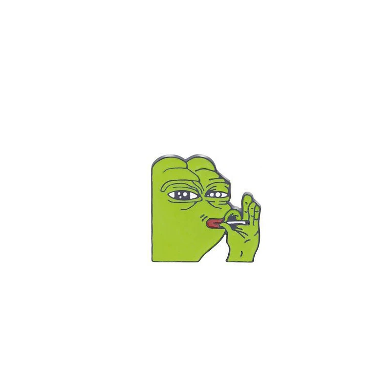 style-8 Pepe the frog Brooch sad weird expression Enamel pin feeling bad man Good man lapel badge popular Culture frog Brooches jewelry - Окраска металла: style-8
