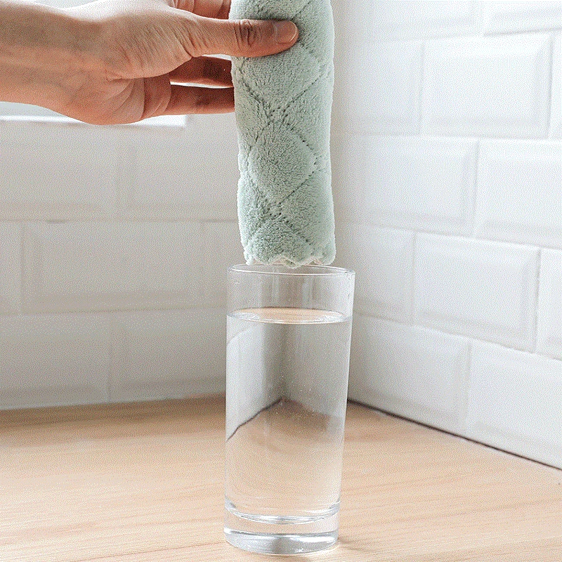

8pcs Double-sided Magic Oil Resistant Cleaning Cloth Absorbent Dish Cloth Non-stick Oil Hand Towel Kitchen Thickening Towel