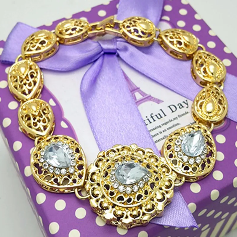 Женские Свадебные африканские бусы аксессуары с кристаллами золотого цвета