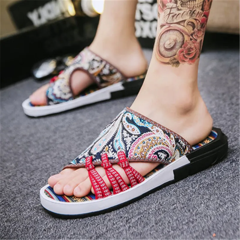 Хит продаж Вьетнамки Новинка Мужские шлепанцы Chanclas Hombre Винтажная прошитая