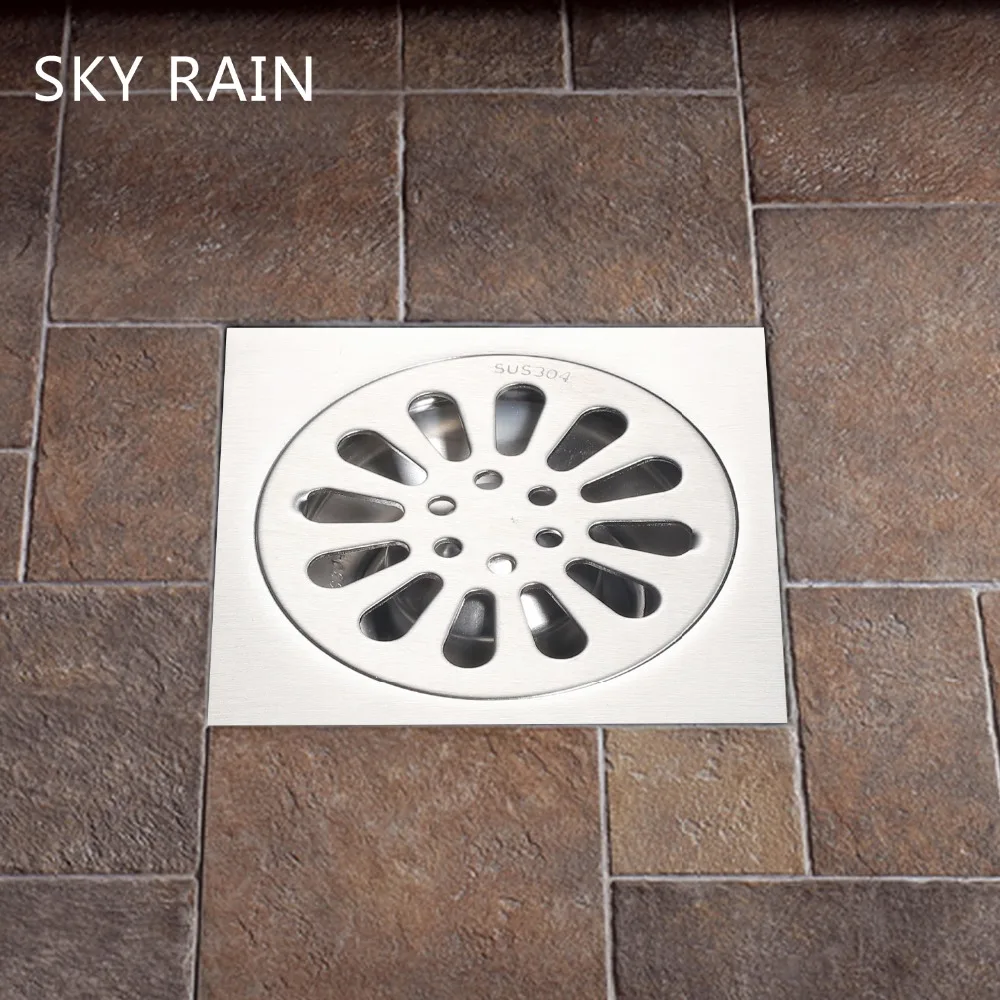 Напольный слив SKY RAIN из нержавеющей стали 304 квадратная вставка для плитки