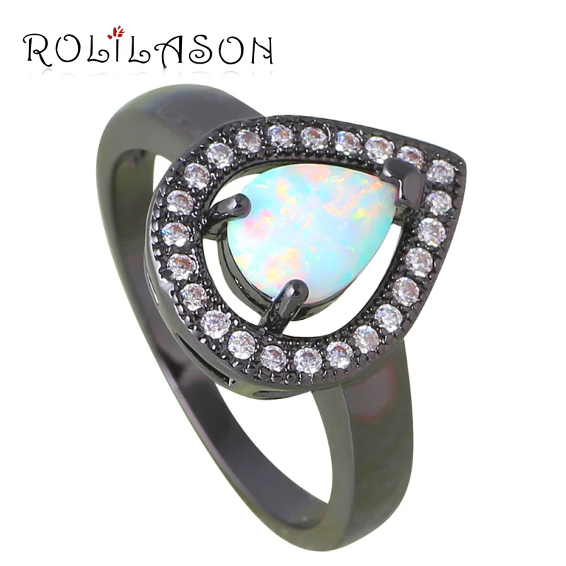 Серебристые штампованные кольца с белым огненным опалом для женщин лидер продаж