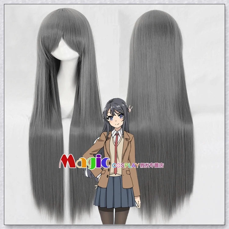 

Mai Sakurajima Gray Wig Cosplay Straight Long Hair Rascal Does Not Dream of Bunny Girl Senpai Halloween