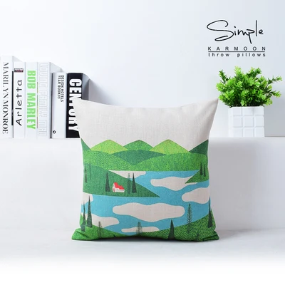 Winter Travel Light Four Seasons Landscape View Cool Massager Decorative Vintage Pillows Pillow Case Cover Home Decor Lover Gift | Дом и сад