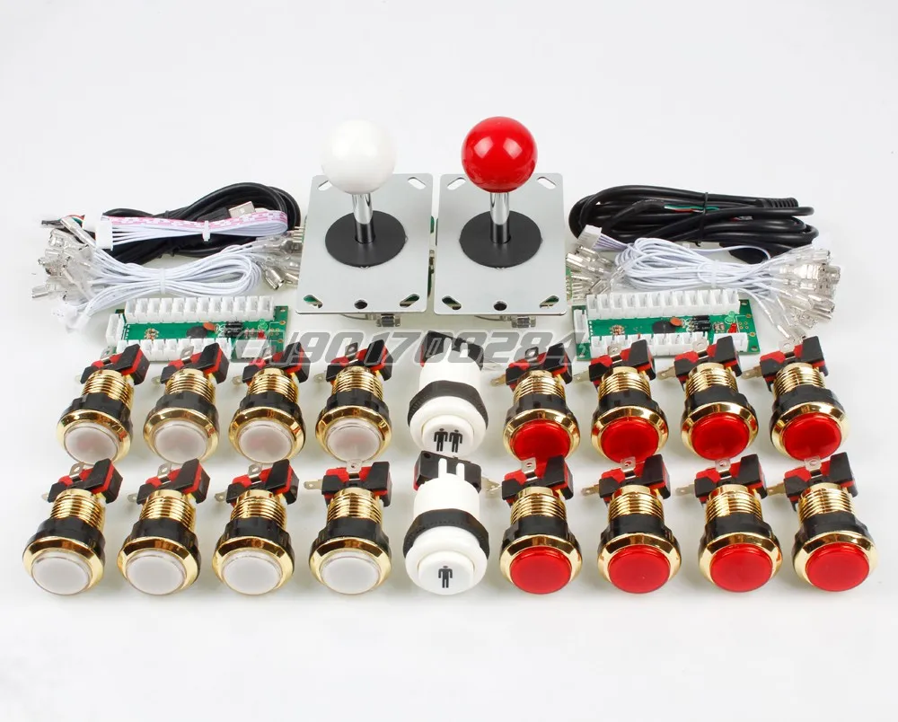 Новинка 2 игрока аркада diy наборы детали управления 2x USB энкодер для джойстика ПК +