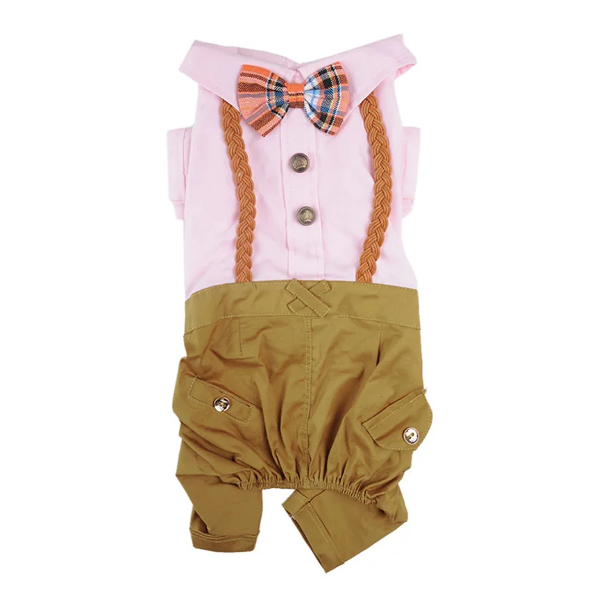 Spring And Summer Pet Dog Clothes 2 Colors England Style Braid Jumpsuit 4 Sizes Small Dogs Rompers Apparel END135 | Дом и сад