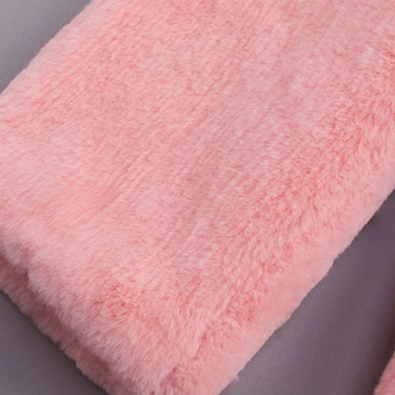 Женское облегающее пальто LVCHI зимнее тонкое теплое из 100% натурального кроличьего