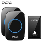 Беспроводной дверной звонок CACAZI с автономным питанием, 58 звонков, вилка для умного дома, США, ЕС, Великобритании, 1, 2 кнопки, 1, 2 приемника