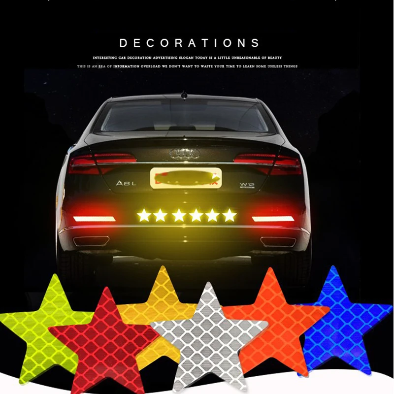 5 шт. внутреннее автомобильное отражающее предупредительные полоски Стикеры