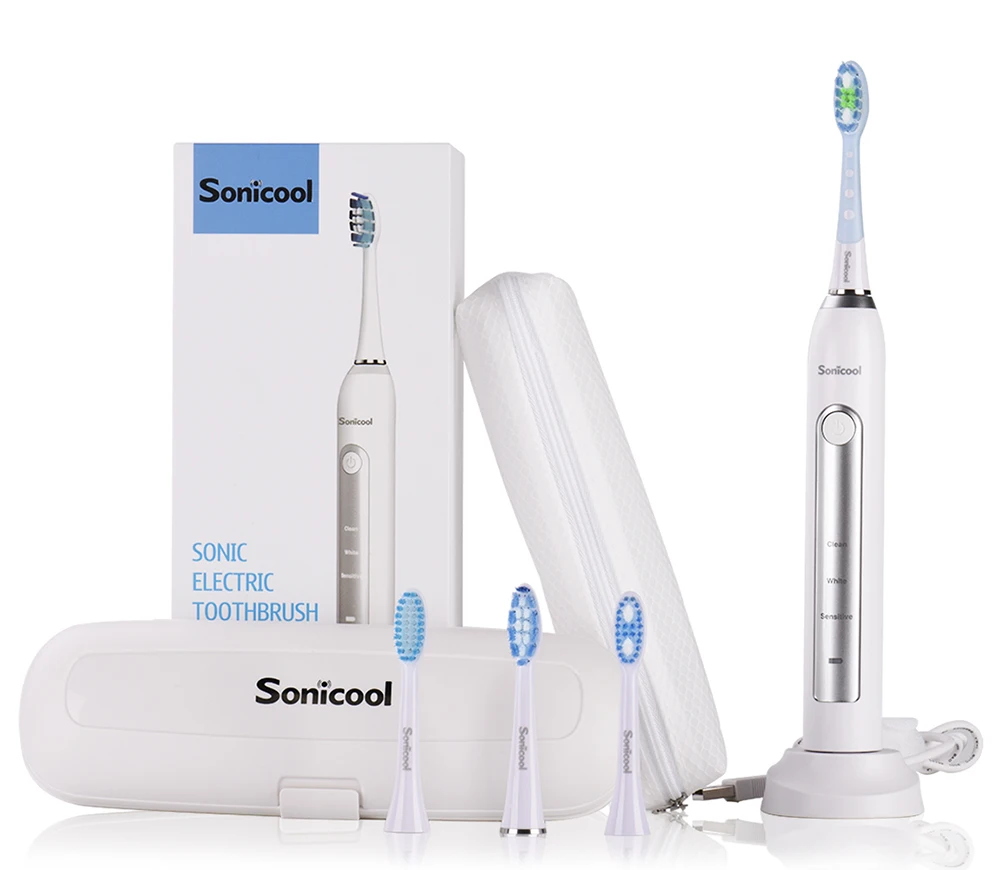 Sonic ool 051B ультра звуковая электрическая зубная щетка USB перезаряжаемая 31000 об/мин звуковая электрическая зубная щетка Водонепроницаемая версия ЕС/США