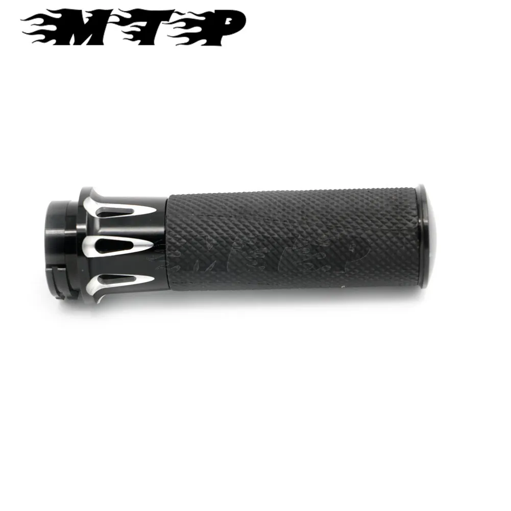 Motorcycle CNC Rubber Racer 1&quot 25MM Handgrips Hand Grip Vintage for 1984-2016 Harley Sportster XL 1200 883 Dyna Touring Softail |