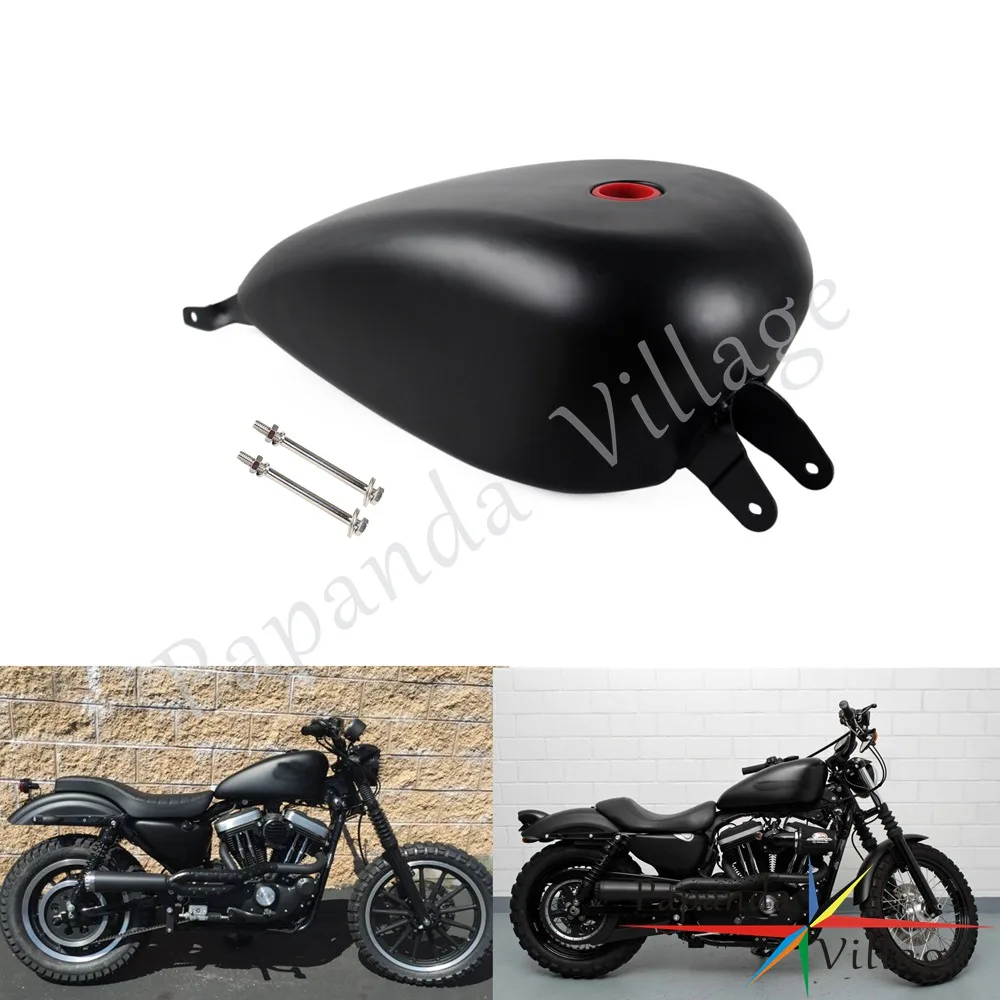black 3,3 GAL EFI XL топливный бак винтажный мотоцикл топливный бак для Harley спортивный Железный XL 1200 883 2004-2006 кафе гонщик топливный газовый бак - Цвет: black