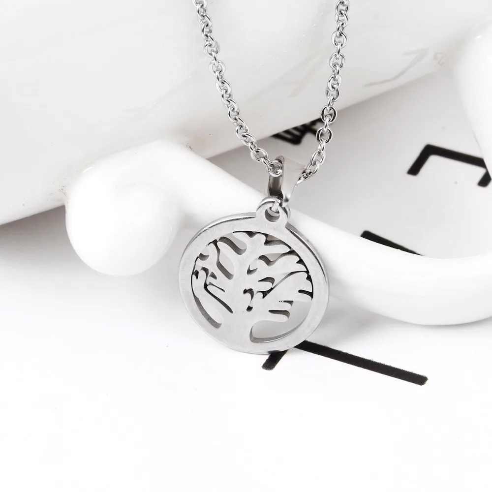 1 шт. новинка Круглый Кулон в виде дерева жизни круглая цепочка колье из