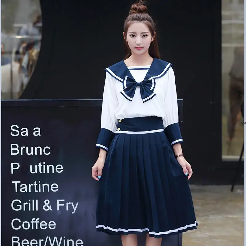 

Japan Anime Girls School Student Uniform Sailor suit High school student uniform COSPLAY Sets long-sleeve JK uniform costume