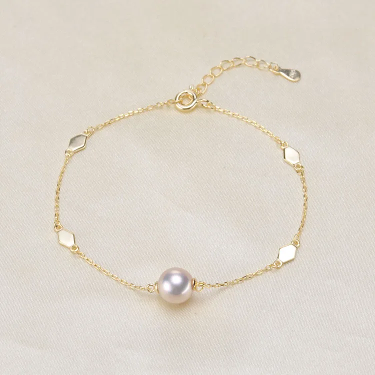 

Fashion Design S925 Sterling Silver Pearl Bracelet Findings Women DIY Pearl Bracelet Components Silver&Gold 3Pcs
