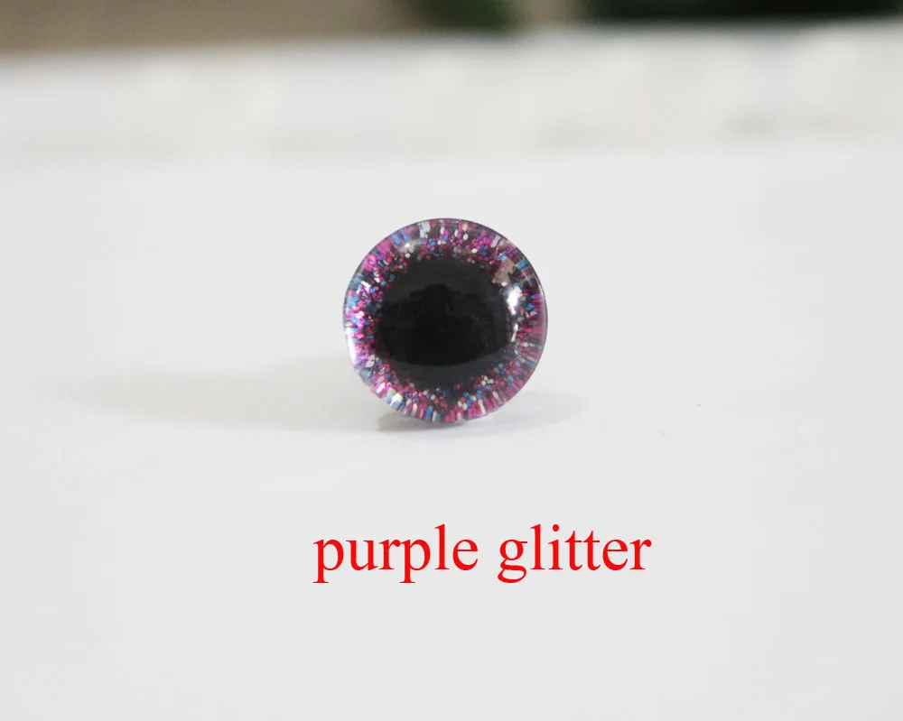 purple glitter 40 шт./лот 14 мм/16 мм/20 мм/24 мм 3D Прозрачные блестящие игрушечные глаза+ блестящая ткань+ шайба для плюшевая игрушка "сделай сам" Кукла-18 цветов на выбор-N18 - Цвет: purple glitter