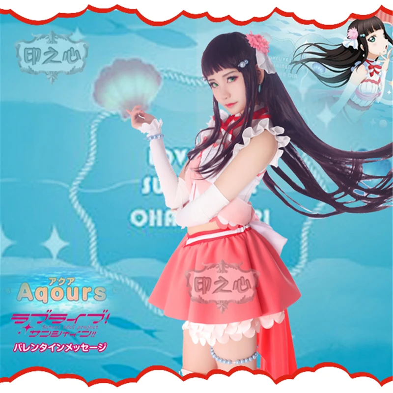 Love Live Sunshine Aqours Love koibinarаквариум Kurosawa Dia косплей костюм сексуальное женское красное платье для Хэллоуина