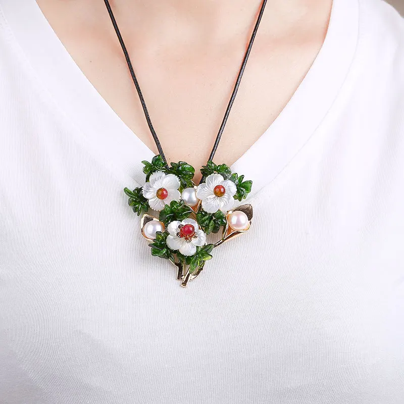 100% жемчужный кристалл кулон модная брошь для женщин со стразами женский цветок