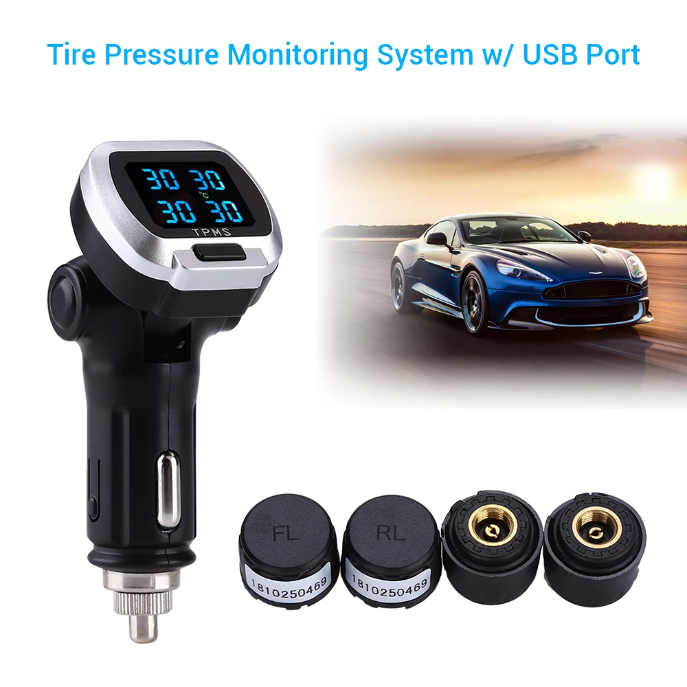 Система мониторинга давления в шинах TPMS 12 V Цифровая Сигнализация внешний датчик
