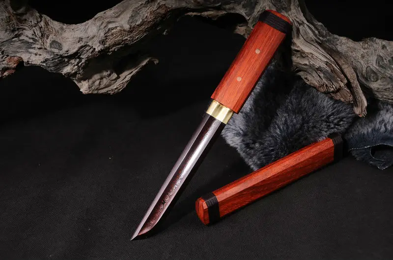 Китайский меч прямой династии Тан дамасский свернутый стальной японского