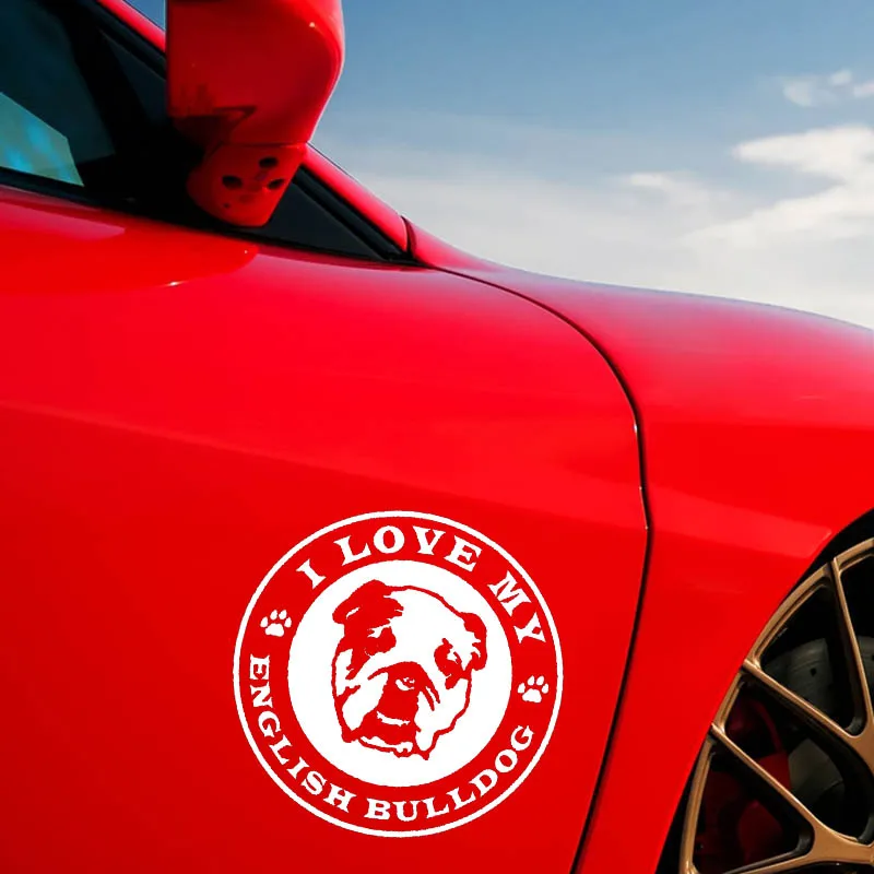 YJZT 15 2 см * виниловые автомобильные наклейки с надписью I LOVE MY ENGLISH BULLDOG