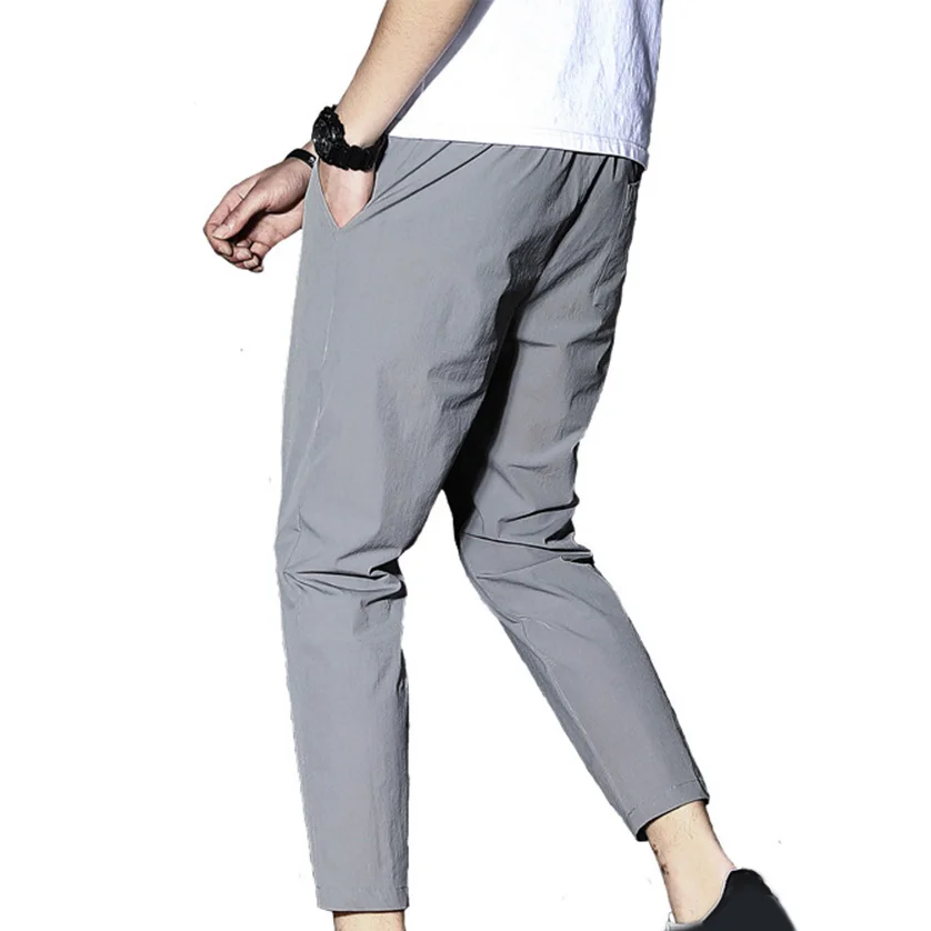 Летние Длинные шаровары-мужские брюки со средней посадкой подходят для мужчин