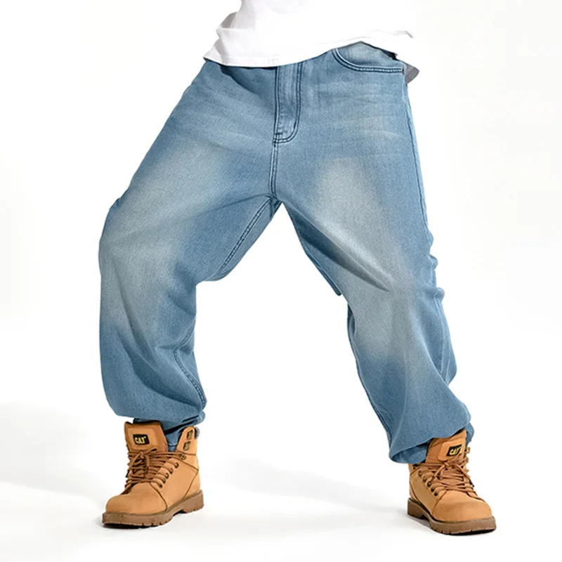 Jeans For Men Autumn and Winter New Loose Hip Hop Big Size Skateboard Pants Men's Pocket 30-46 | Мужская одежда