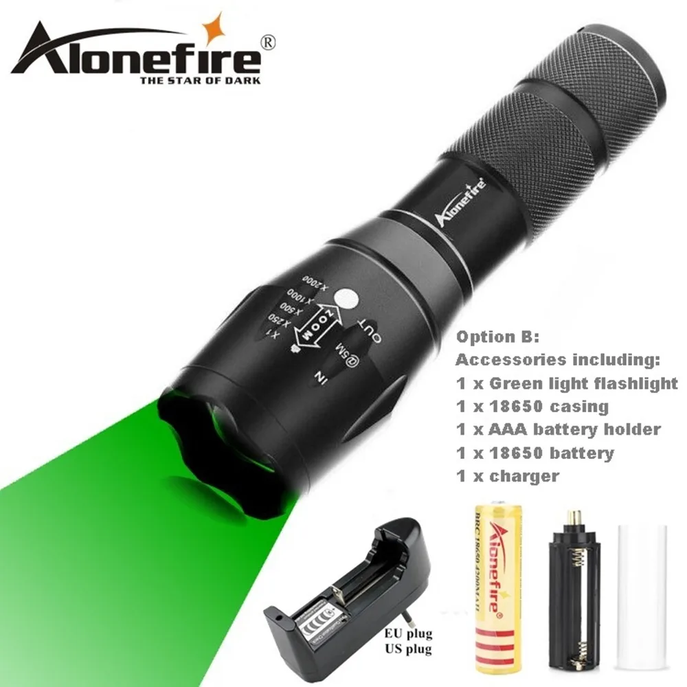 AloneFire E17 Водонепроницаемый 18650 батарея Тактический светильник-вспышка зеленый охотничий светильник зеленый Cree светодиодный охотничий светильник фонарь - Испускаемый цвет: Option B