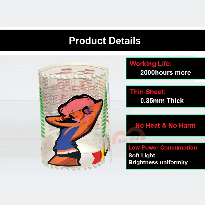 

Flaming Soccer Car Sticker Music Rhythm Flash Light Sound Activated Equalizer 50cm*30cm 19.7*11.8in