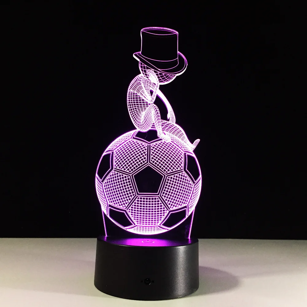 Survetement Football 2017 3d Ночник Новинка Usb Led лампа Настенный светильник на батарейках