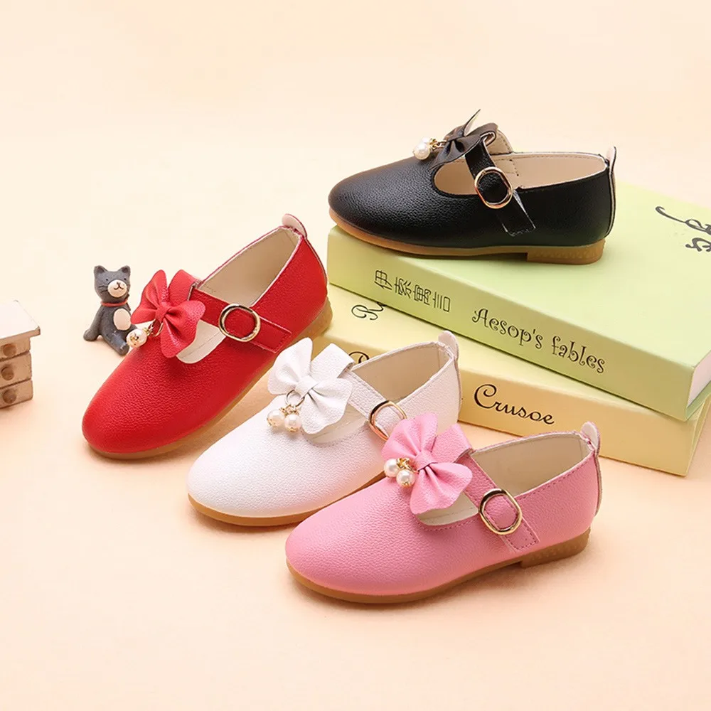 2019 spring autumn new children's casual shoes girls princess bow solid color Peas non-slip for kids | Детская одежда и обувь