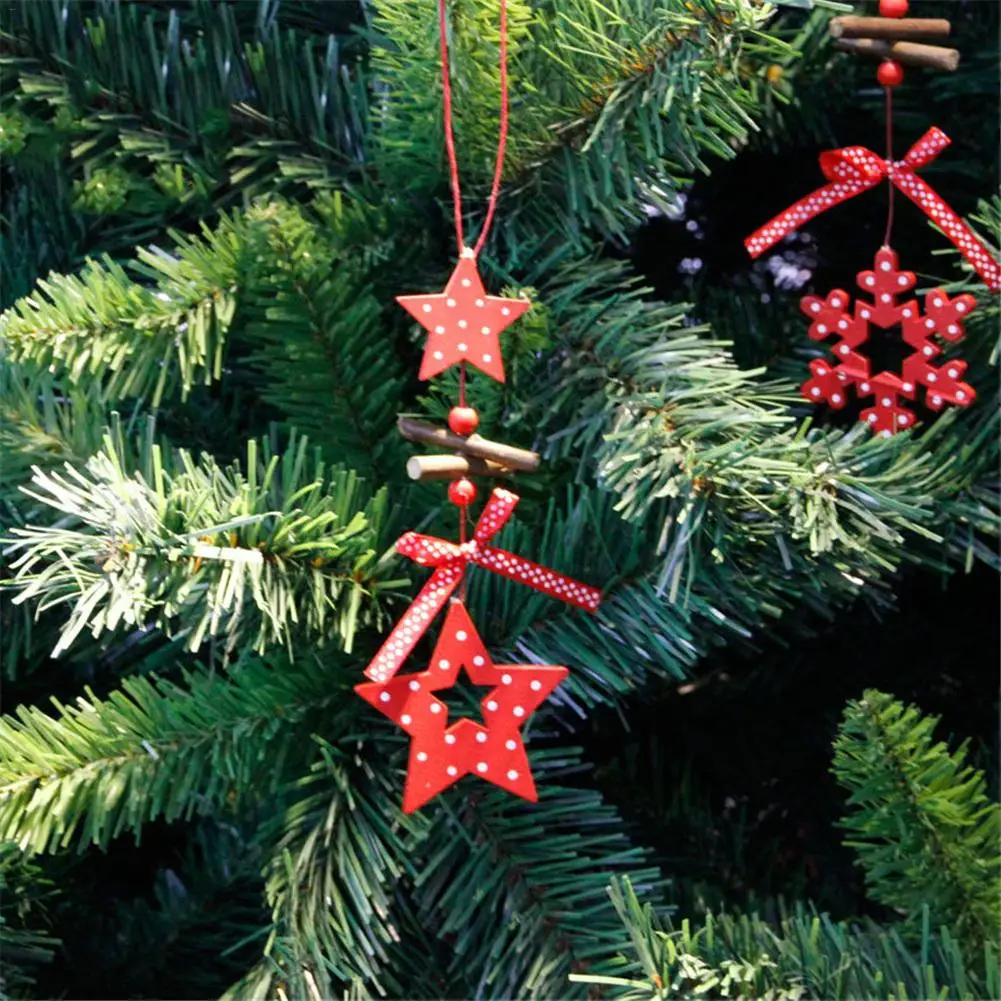 Маленькие деревянные елочные украшения рождественские Подвески подвесные с