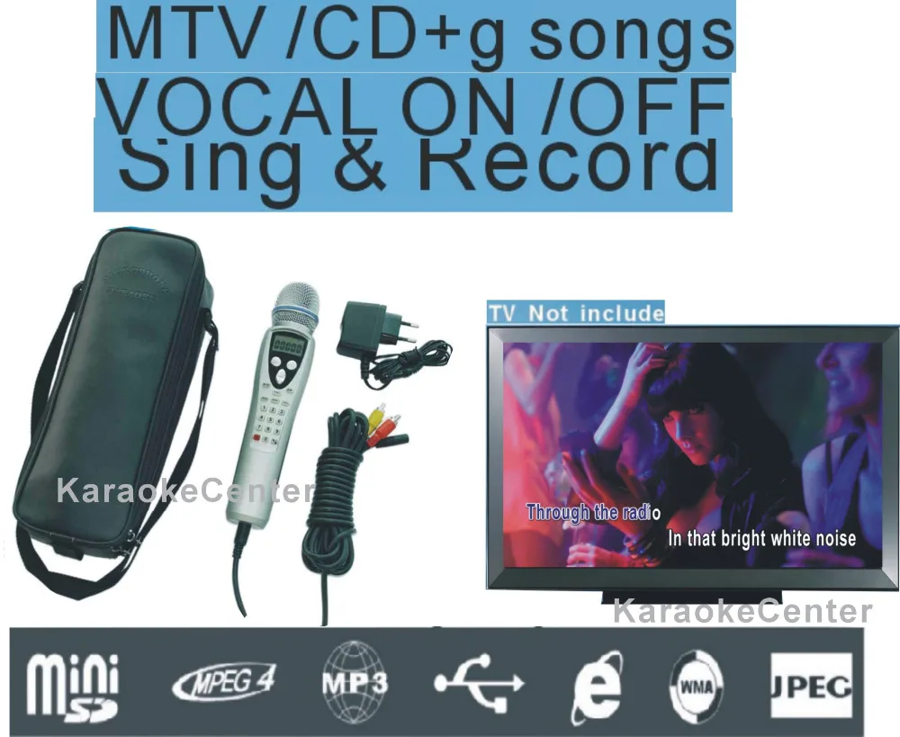 Караоке Пение машина 24 ГБ волшебный караоке микрофон система Запись MTV cdg