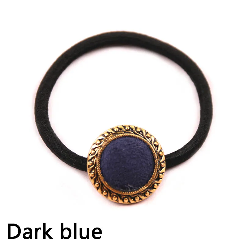 Dark Blue Аксессуары для волос, подарок для волос, цветная тиара, модная резинка, стильная резинка для волос, 6 лент, круглая, для девочек, 1 шт., лента, Корейская, милая - Окраска металла: Dark Blue