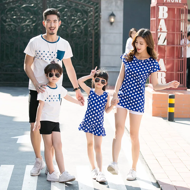 Одежда для родителей и детей Новинка лета 2018 Детская Хлопковая одежда с