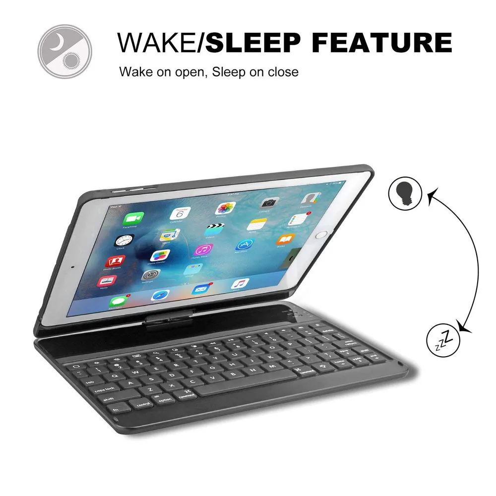 Для iPad 9 7 2018 2017 6th 5th чехол с клавиатурой светильник подсветкой беспроводная
