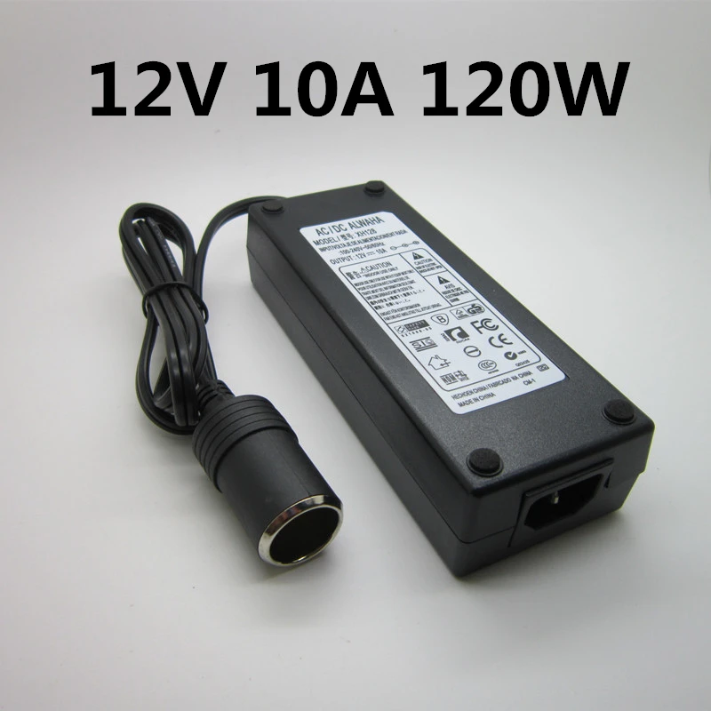 AC 110 V-240 V в DC 12V 10A 8A 6A 5A адаптер питания для автомобильного прикуривателя Конвертер трансформатор для воздушного компрессора