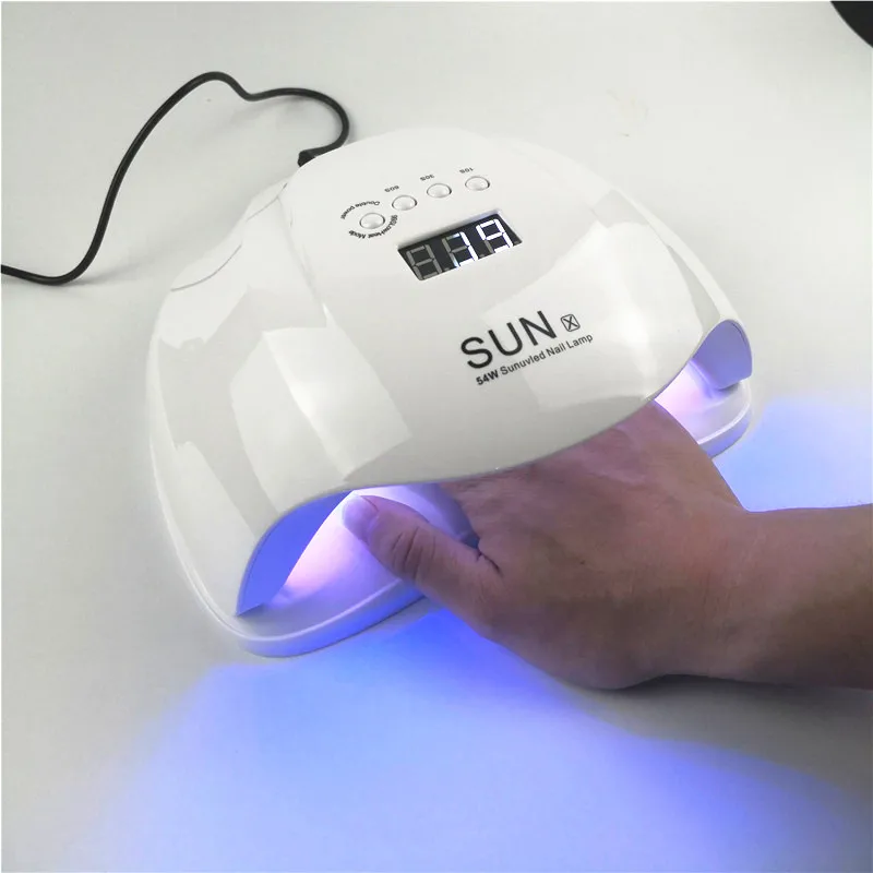 

SUNX 54W LED UV Lamp Fast Dryer Nail Dryer Machine Fingernail Nail Polish Gel Curing White Light High Quality LED Nail Lamp Tool