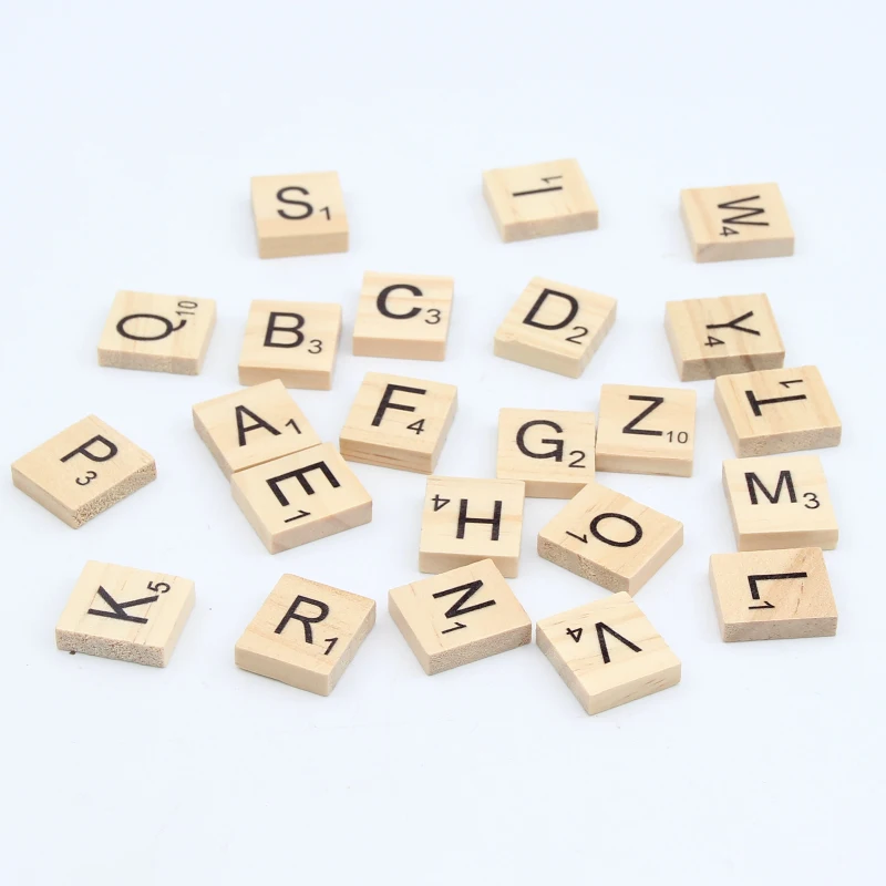 

100Pcs Wood Beads Nature Color Letter Alphabet Wooden Beads For Jewelry Making DIY Puzzle Kids Adult Scrabble