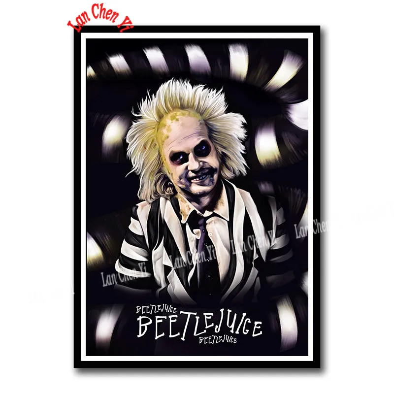 Лиловый Фильм ужасов Beetlejuice с покрытием бумажный плакат настенная живопись для бара комнаты декорации Декор для дома 42*30 см - Цвет: Лиловый