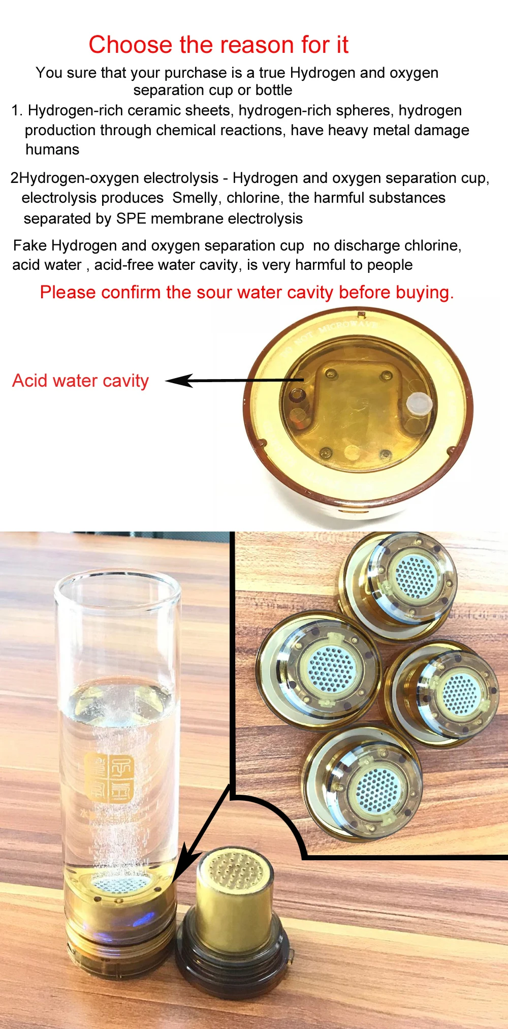 Electrolysis water Hydrogen and oxygen separation generator cup and Molecular Resonance Effect Technology 7.8hz