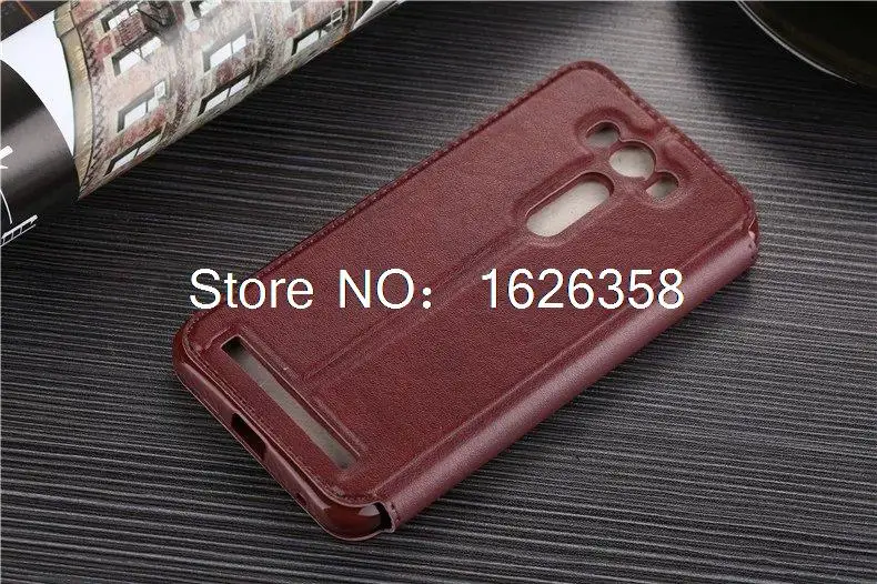 Роскошный кожаный чехол-книжка с подставкой и отделением для карт ASUS ZenFone 2 Laser