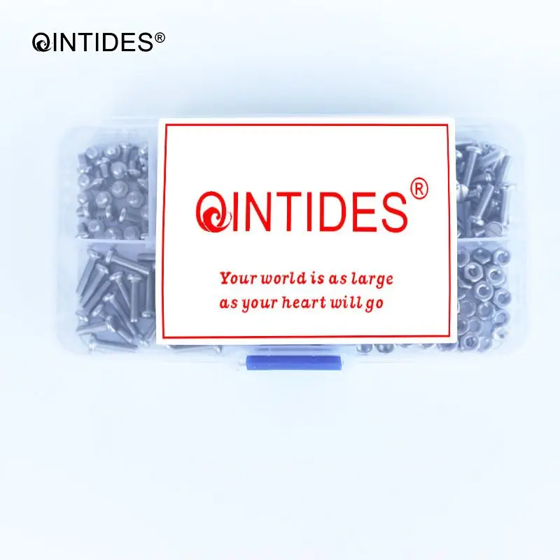 QINTIDES M1.6 M2 M2.5 M3 300 шт. смешанные шлицевые винты для головки сковороды Ассорти набор