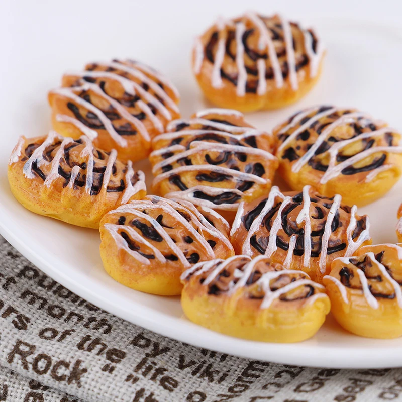 

10PCS Scrapbooking Decoration Fake Bread Food Miniature Flat Back Cabochon Resin DIY Flatback Embellishment Accessories