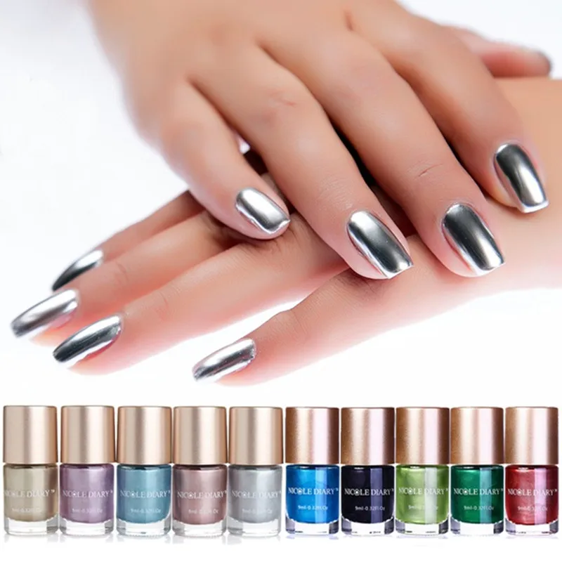 NICOLE DIARY 9ml Nail Polish Chameleon Metallic Jelly Holographic Polish Shiny Flakies Sequins Manicure Nail Art Lacquer Varnish