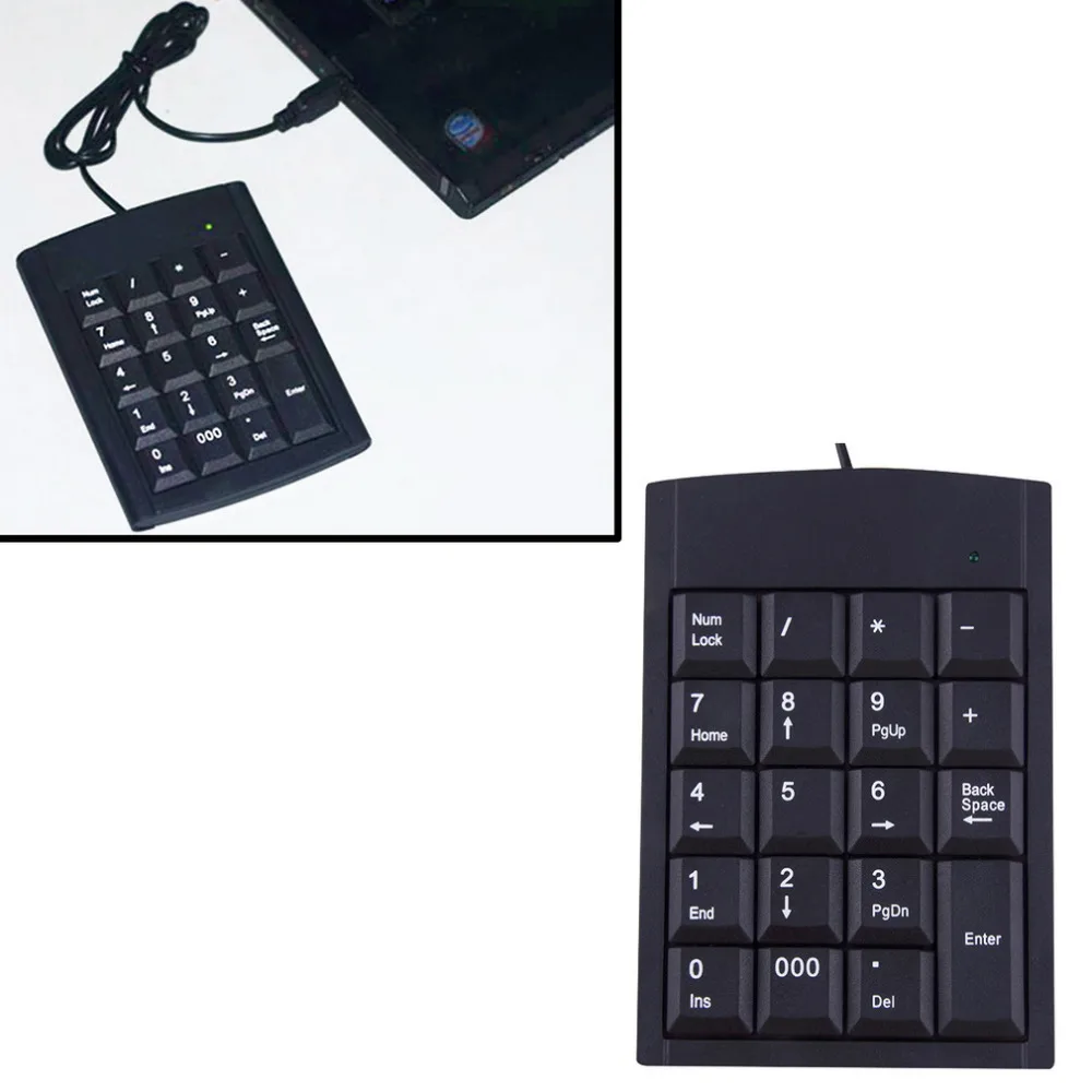 Мини USB клавиатура USB Проводная цифровая клавиатура адаптер 19 клавиш для ноутбука Windows 2000 XP Vista 7 или Millennium Edition