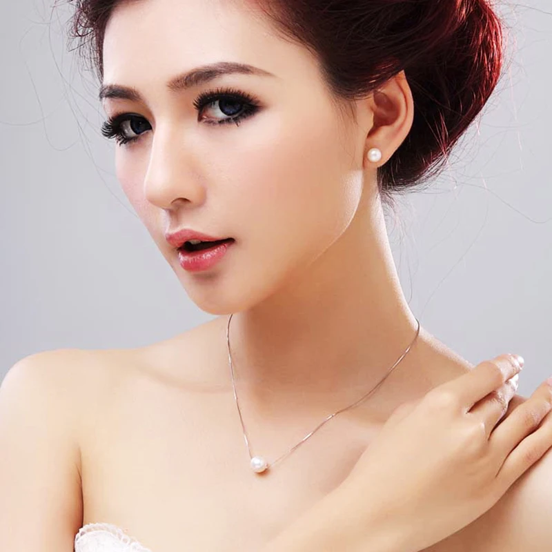 [YS] белое ожерелье с подвеской из натурального пресноводного жемчуга | Украшения