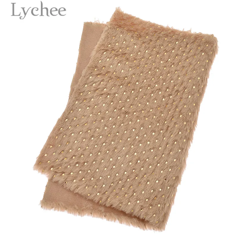 3 Lychee 29x21 см A4 искусственный мех кролика ткань Блестящий Золотой цвет в горошек искусственная кожа ткань DIY материал для сумок одежды - Цвет: 3