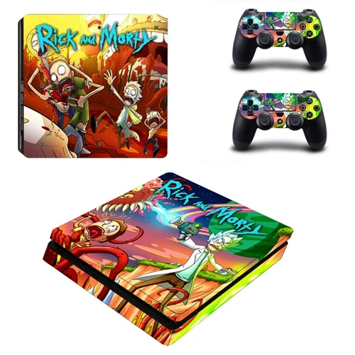 PS4 SLIM SKIN HOMEREALLY PS4 наклейка s Рик и Морти PS4 тонкая кожа Наклейка PS4 Кожа Наклейка для sony playstation 4 консоль и контроллер кожи - Цвет: PS4 SLIM SKIN