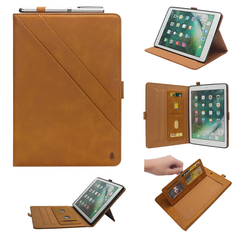 Многофункциональный кожаный чехол кошелек для Apple iPad 9 7 2017 откидная Складная